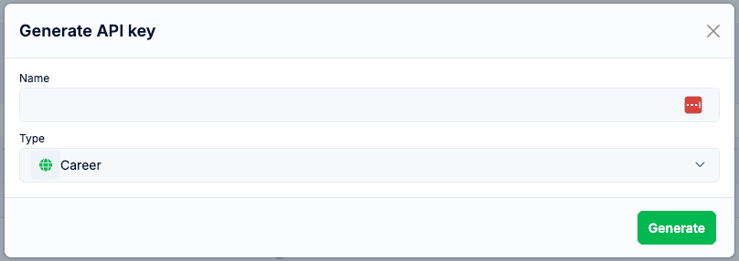 Generating a Career API key