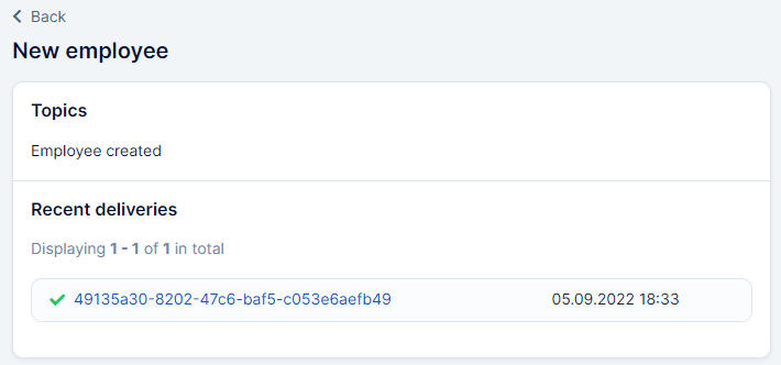 Webhook execution history